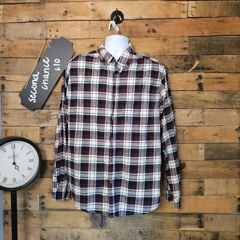 Goodfellow men's casual plaid button down long sleeve shirt size xl